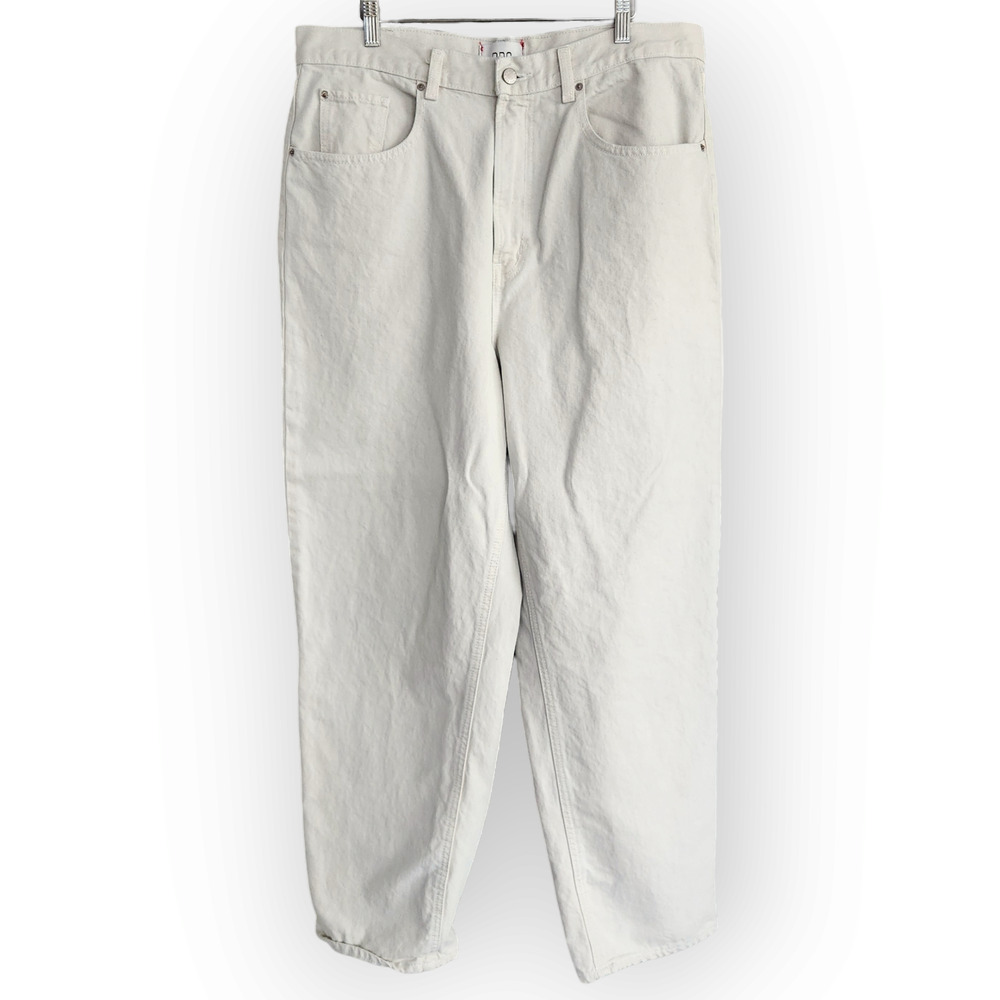 BDG Urban Outfitters Cream High Waisted Baggy Jeans 34